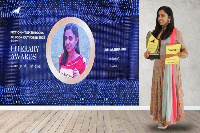 Dr. Aashna Gill's bestselling, award-winning novel SANDS is a global Amazon bestseller.