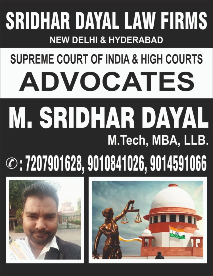 Pro Bono Publico @SRIDHAR DAYAL LAW FIRMS NEW DELHI & HYDERABAD