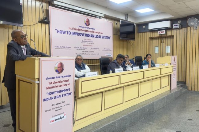 First Virender Sood Memorial Lecture Highlights Pathways to Improve Indian Legal System.