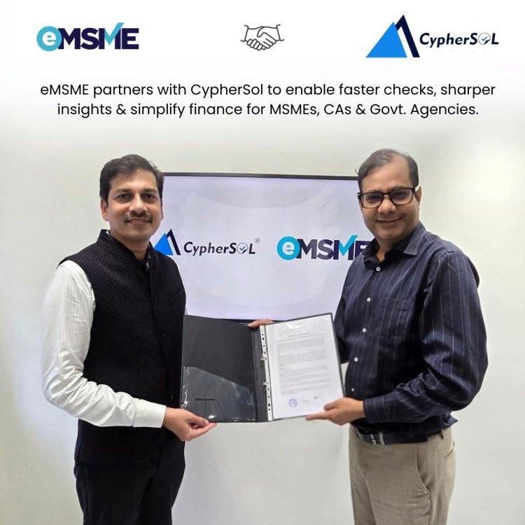 CypherSOL Partners with eMSME to Empower India’s Small Businesses and Professionals with AI-Driven Financial Tools and Scheme Advisory